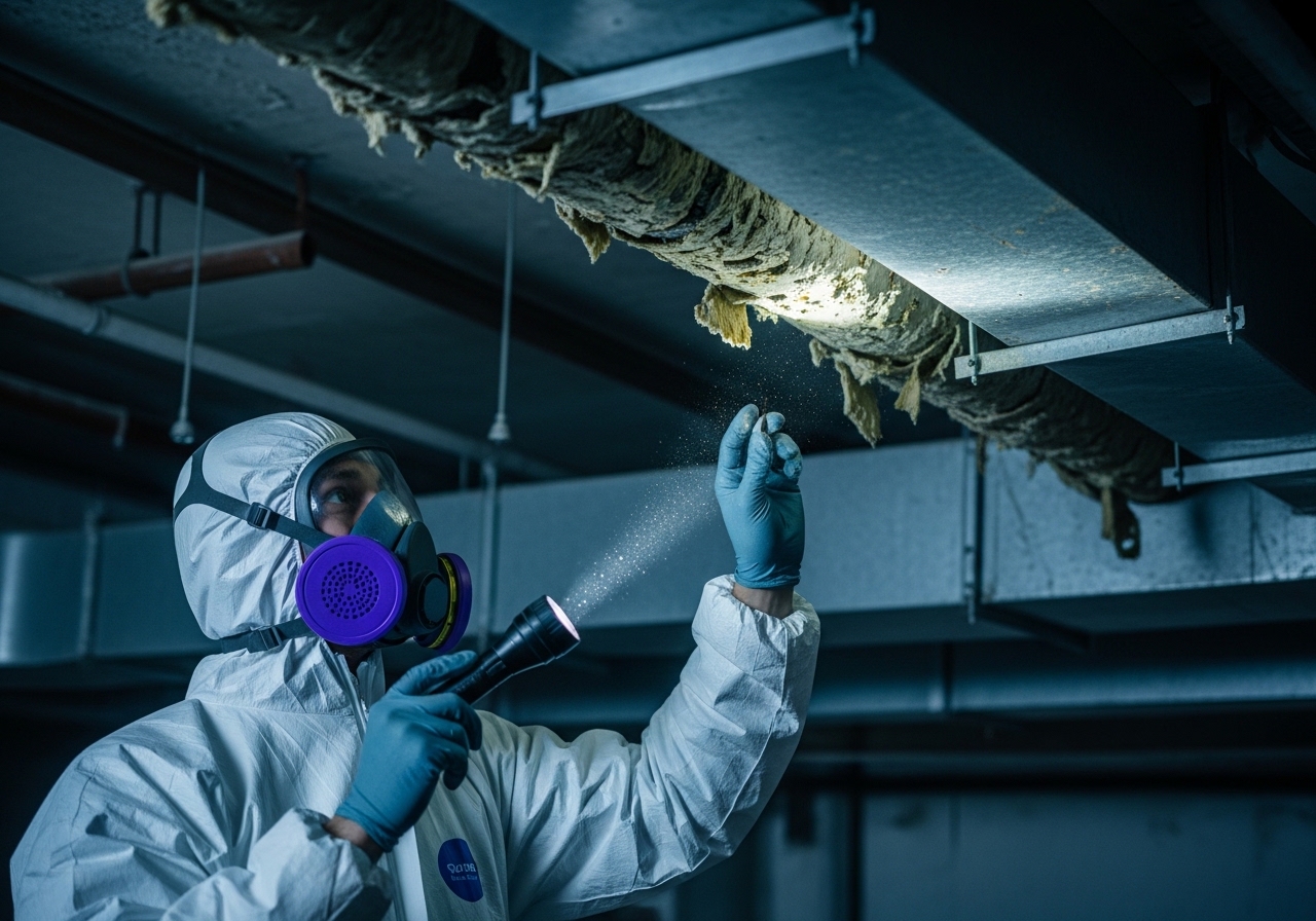Asbestos inspection in progress