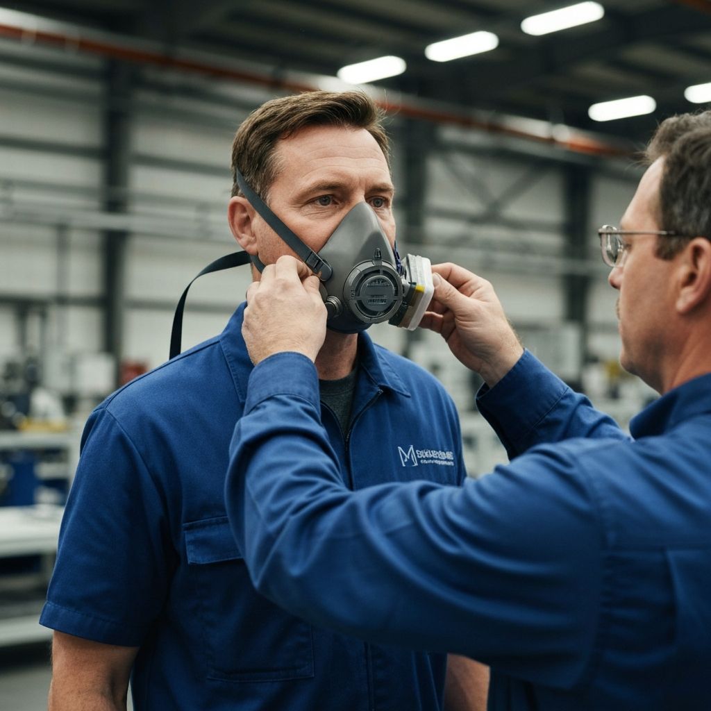 Respirator fit testing in progress